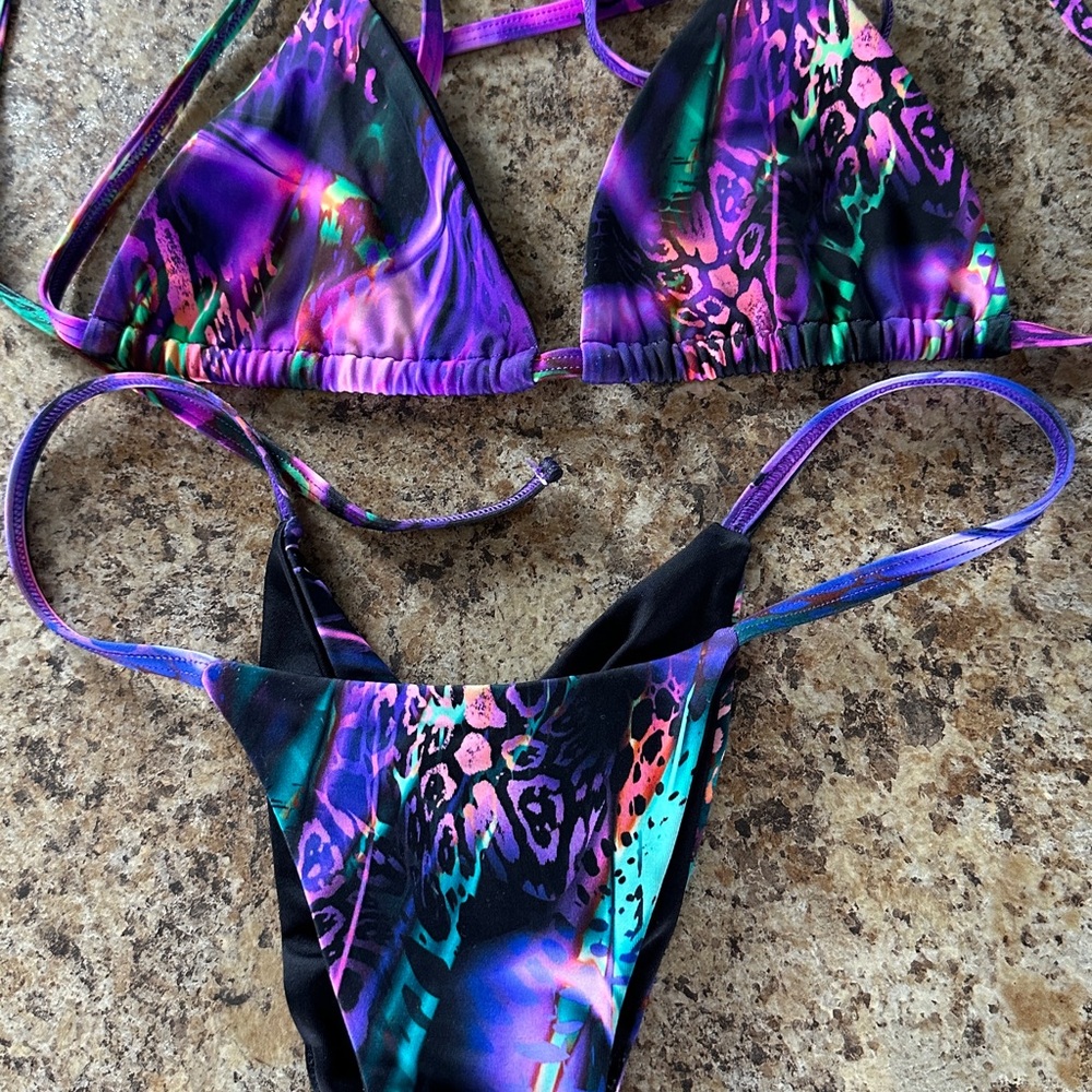Kristen Lonie Swimwear Vibrant Multicolor Bikini Set
